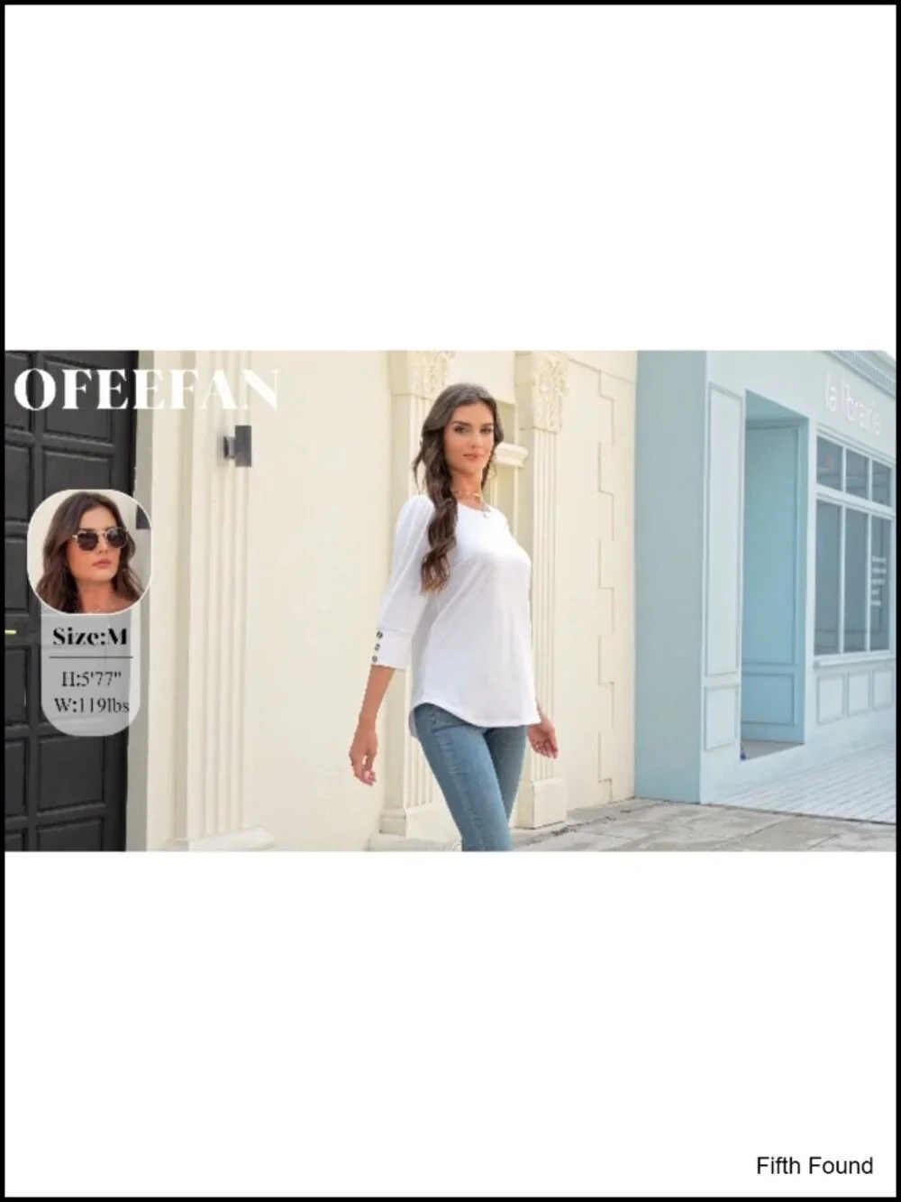 Women's 3/4 Sleeve Button Blouse - Dressy Casual Peasant Top